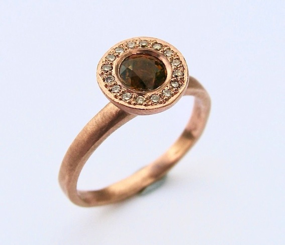 Debra Fallowfield| 14 ct  rose Gold| Mali garnet (rare) diamond  | McAtamney Gallery and Design Store | Geraldine NZ
